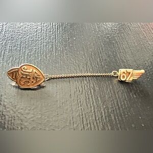 Vintage 1967 LA Junior High School (JHS) Stylish Gold Collectible Pin Lapel